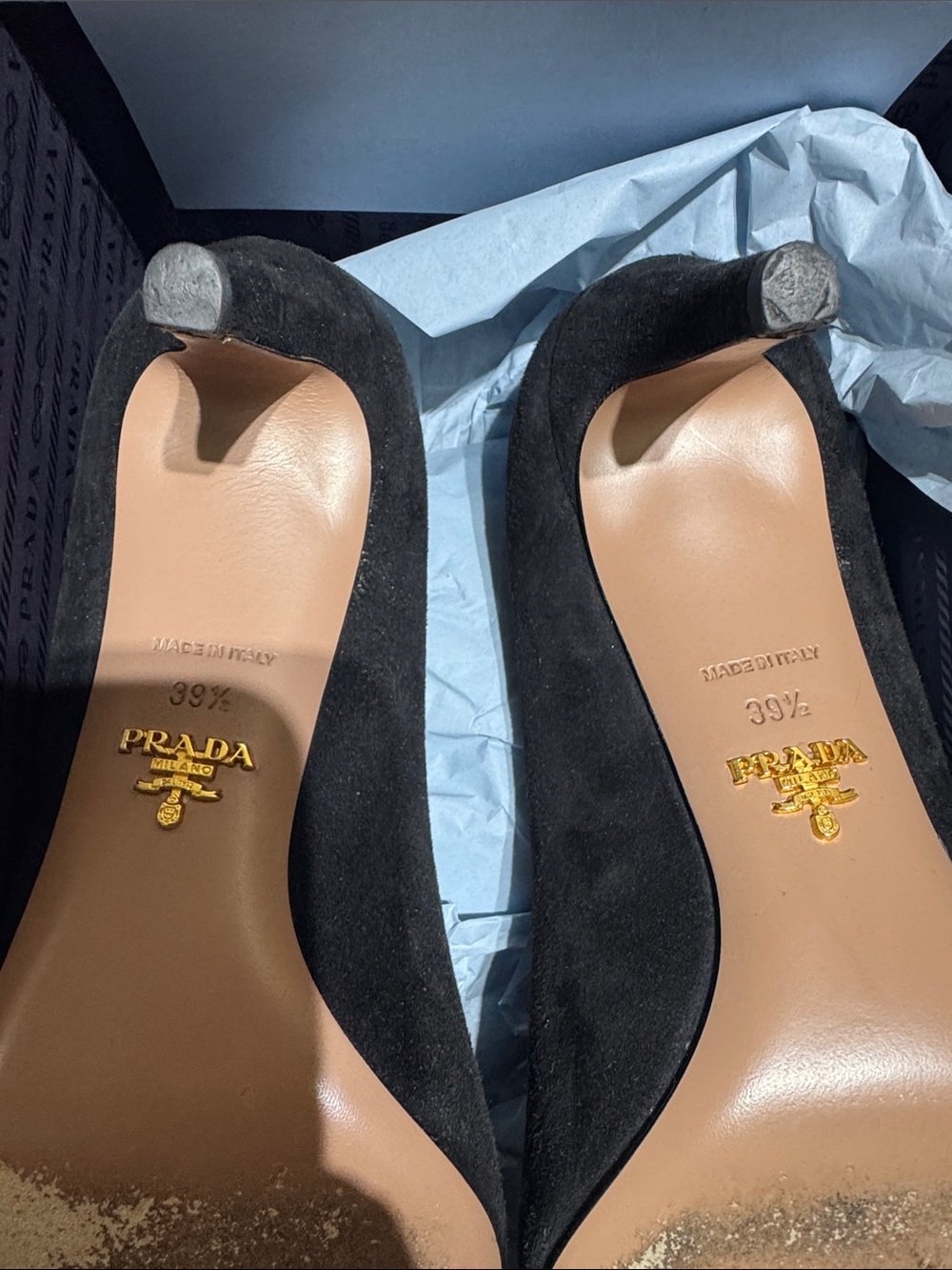 Nearly new Black Suede PRADA pumps - Picture 13 of 13